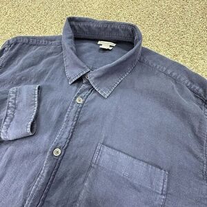 Carbon 2 Cobalt Long Sleeve‎ Navy Blue Oxford Shirt Button Up Sz XL